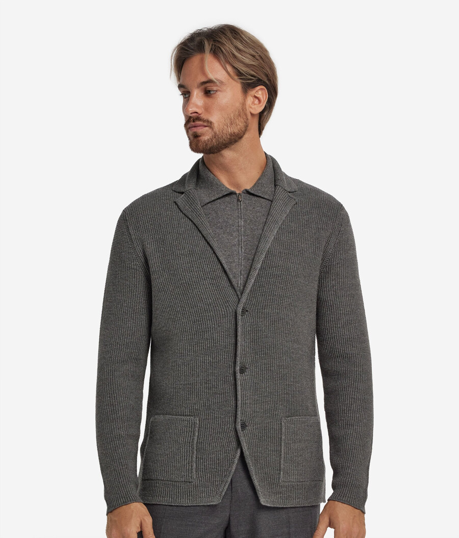 wolljacke mit moosstich