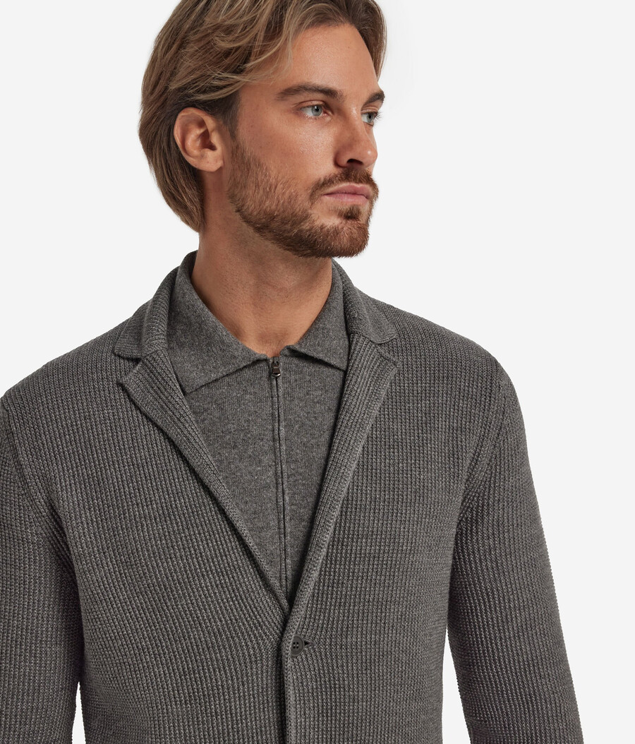 wolljacke mit moosstich