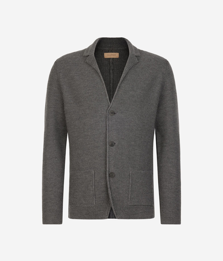 wolljacke mit moosstich