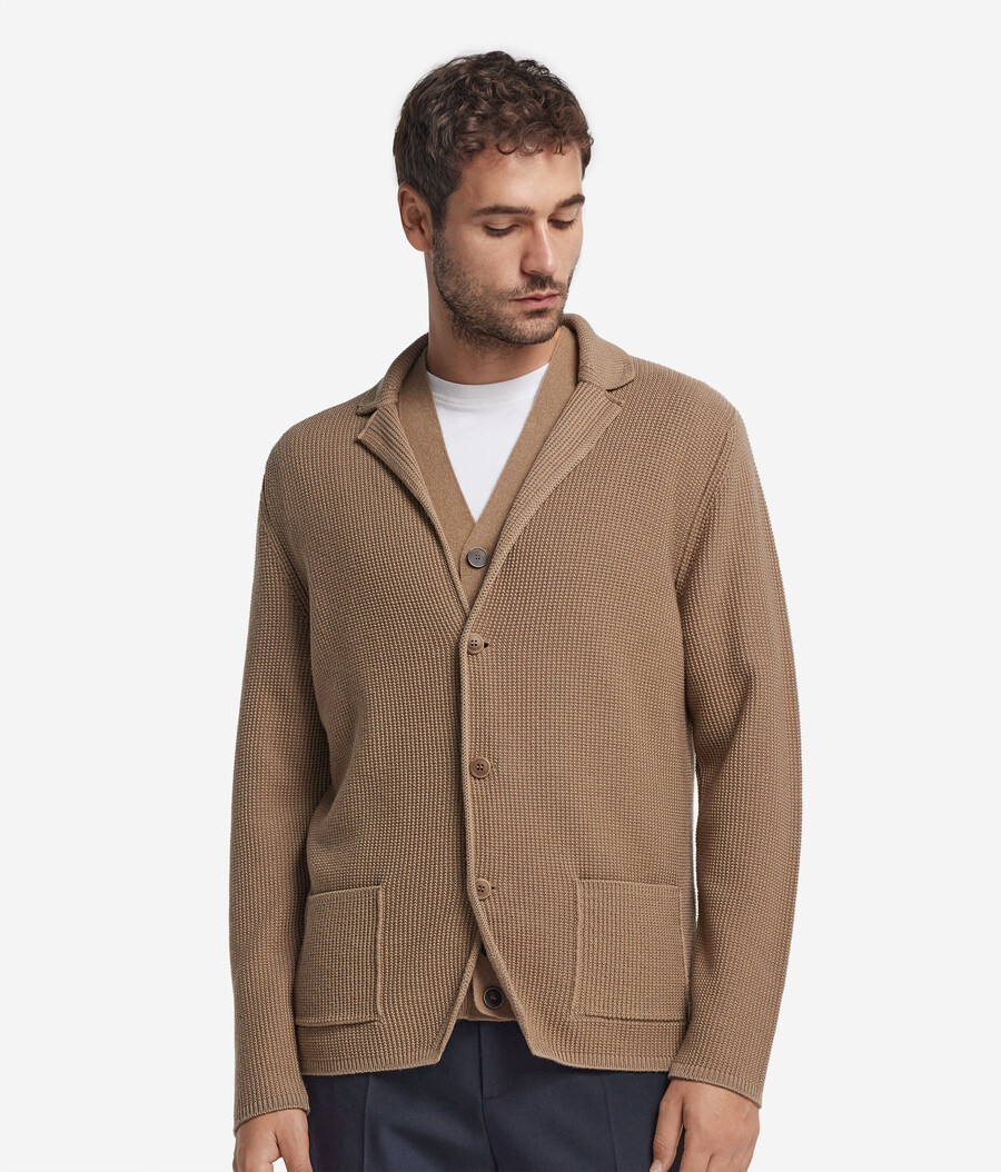 wolljacke mit moosstich