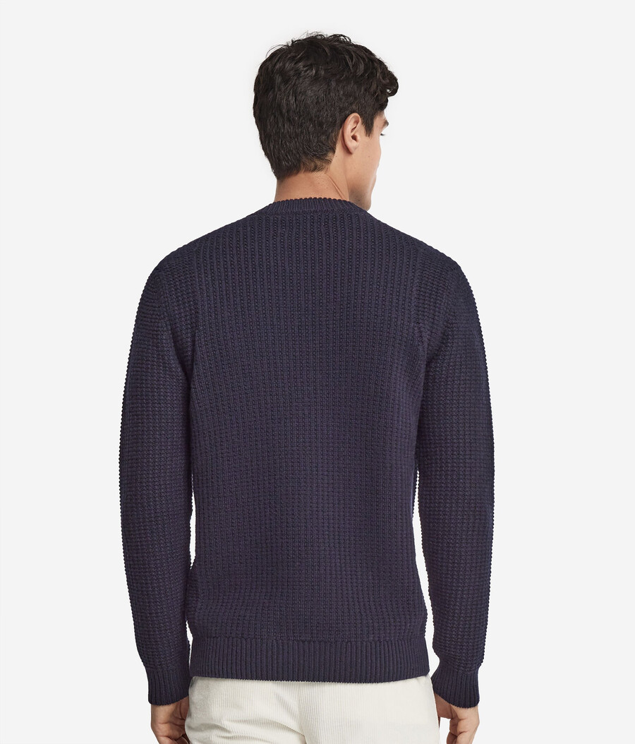 gerippter ultraweicher kaschmirpullover mit rundhalsausschnitt