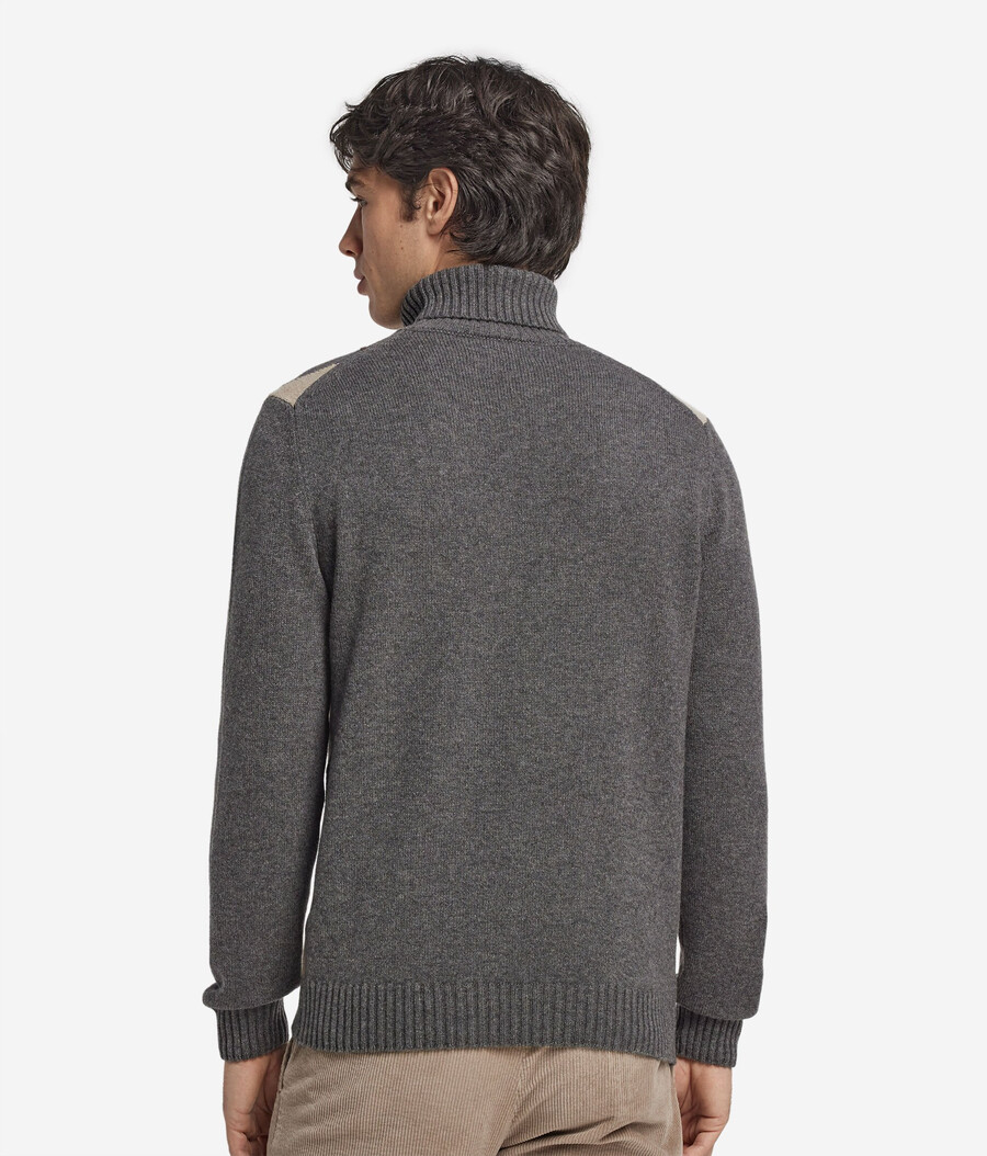 ultraweicher kaschmir-rollkragenpullover mit rautenmuster