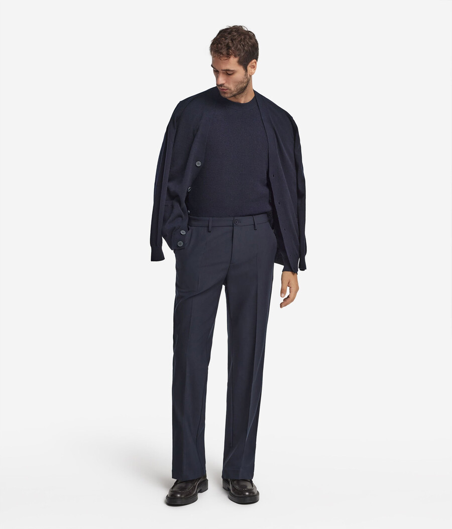 ultraweicher kaschmirpullover mit waffelstrick und rundhalsausschnitt