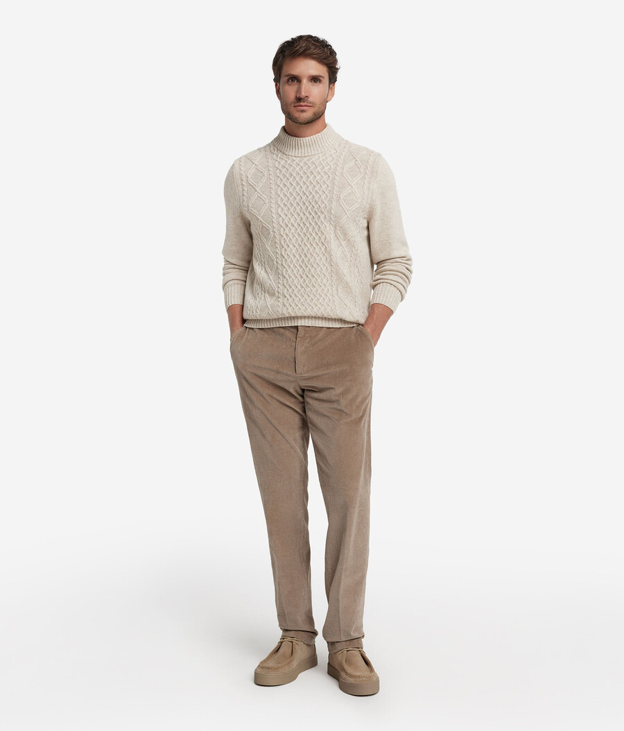 rollkragenpullover mit fischermotiv aus ultraweichem kaschmir
