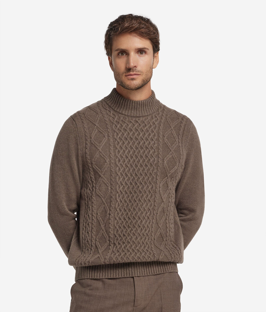 rollkragenpullover mit fischermotiv aus ultraweichem kaschmir