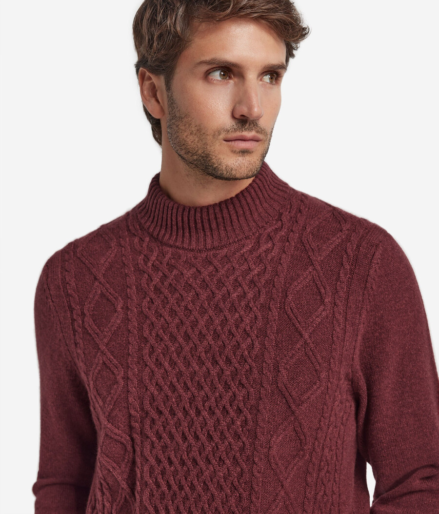rollkragenpullover mit fischermotiv aus ultraweichem kaschmir