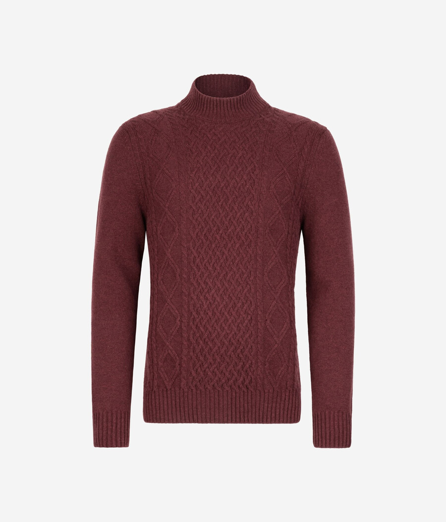 rollkragenpullover mit fischermotiv aus ultraweichem kaschmir