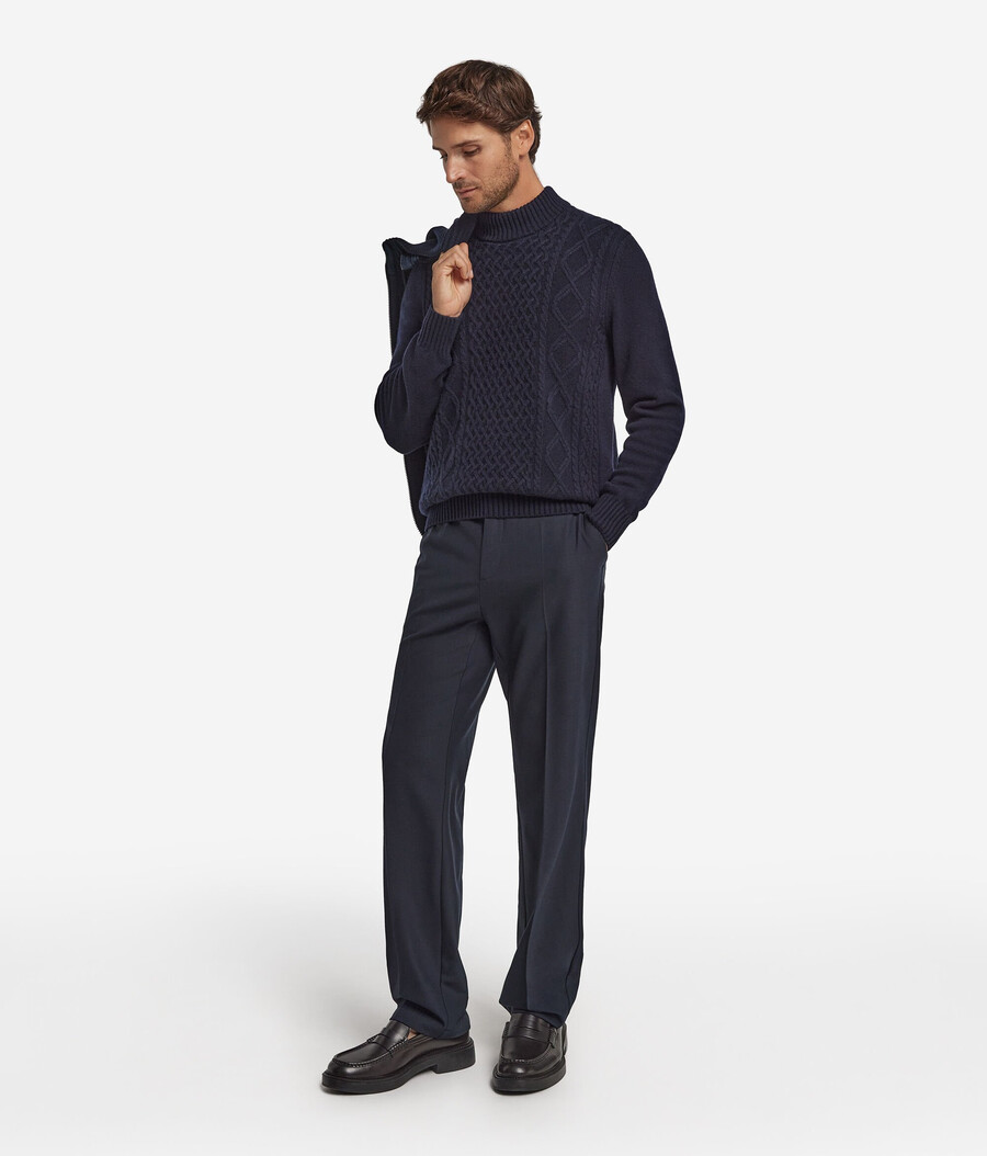 rollkragenpullover mit fischermotiv aus ultraweichem kaschmir