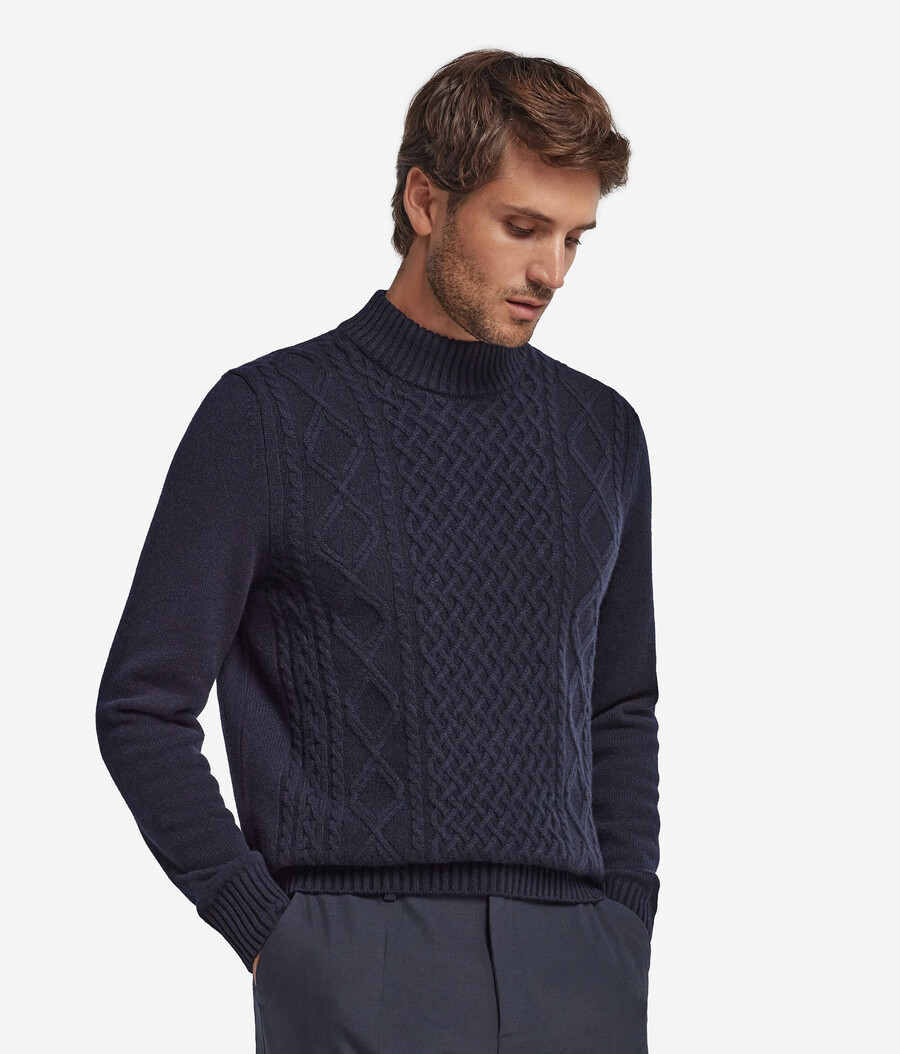 rollkragenpullover mit fischermotiv aus ultraweichem kaschmir