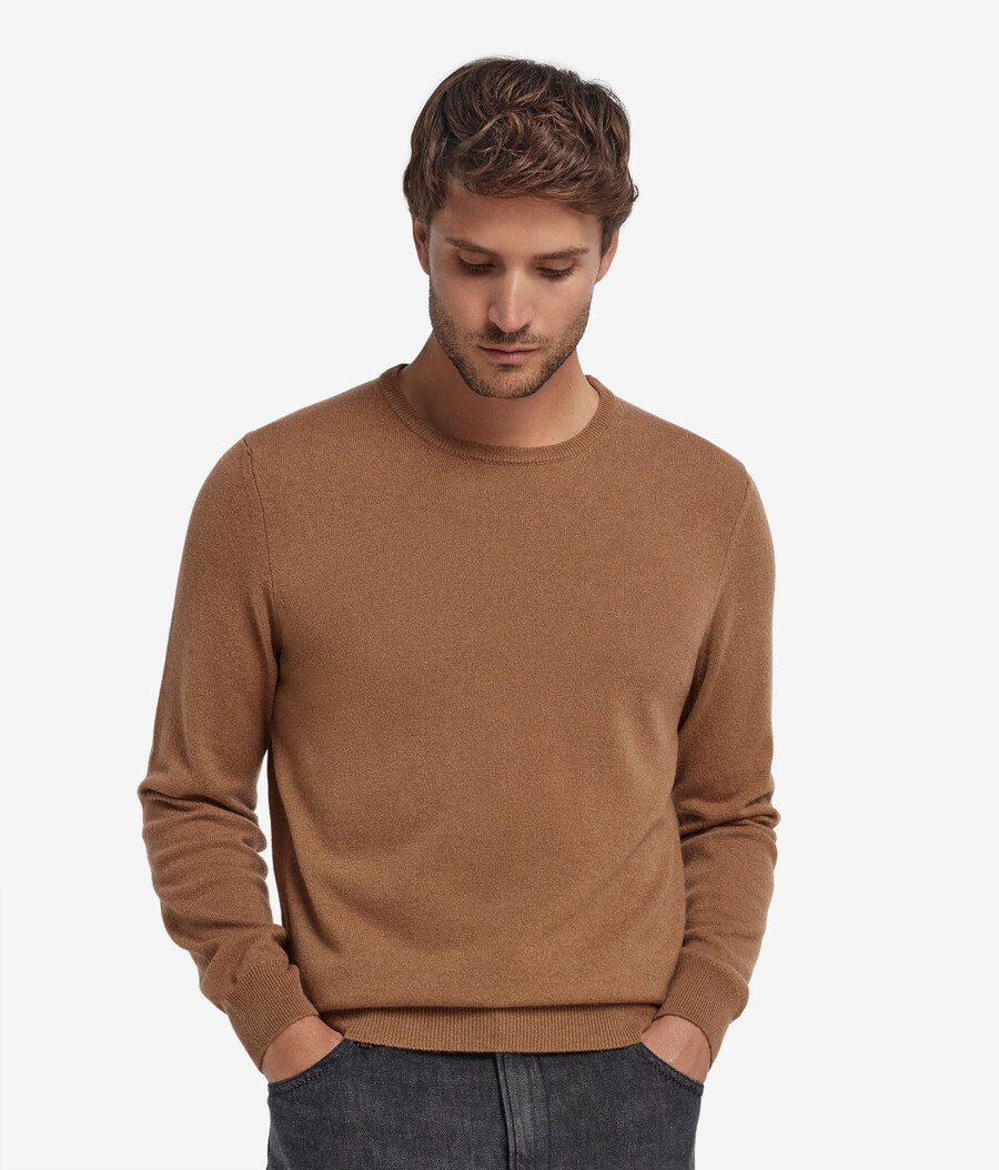 ultraweicher kaschmirpullover mit rundhalsausschnitt
