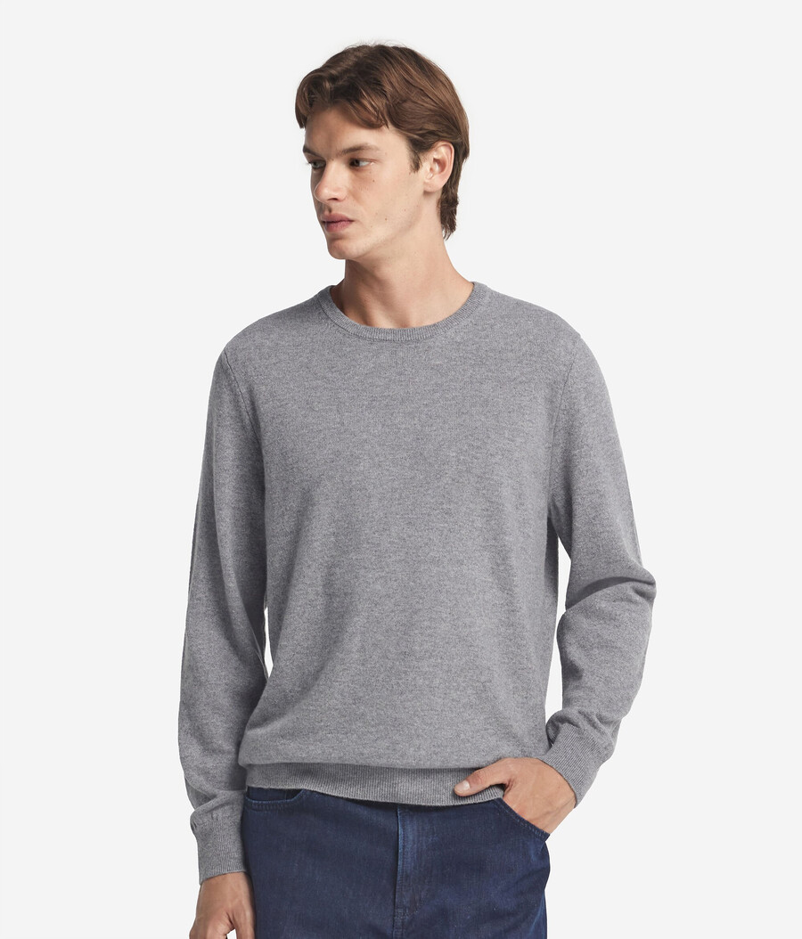 ultraweicher kaschmirpullover mit rundhalsausschnitt