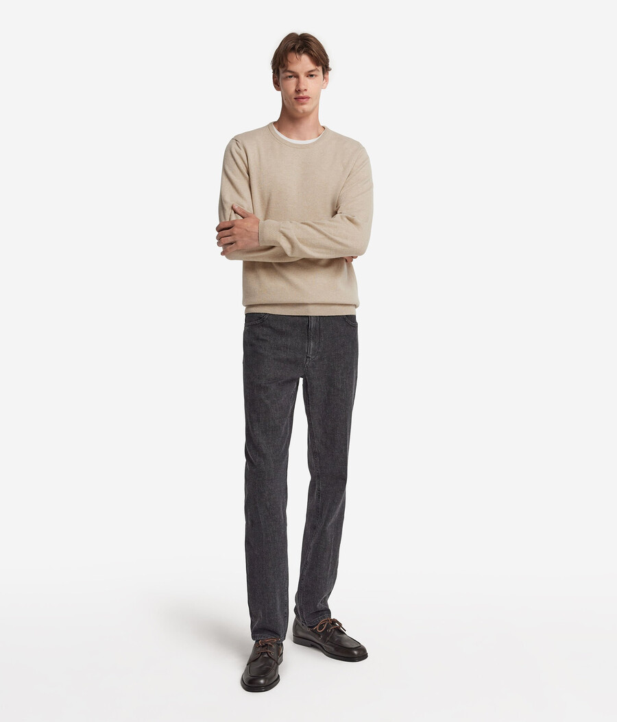 ultraweicher kaschmirpullover mit rundhalsausschnitt