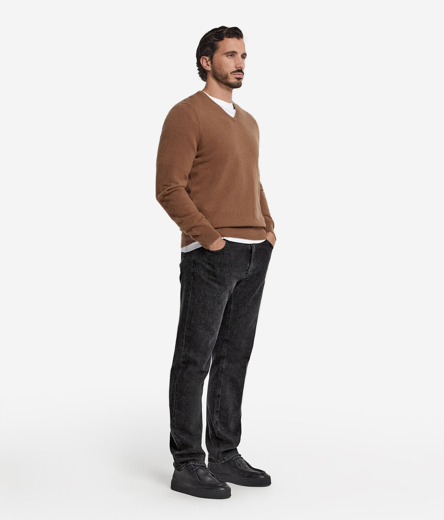 ultraweicher kaschmirpullover mit v-ausschnitt