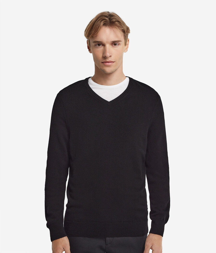 ultraweicher kaschmirpullover mit v-ausschnitt