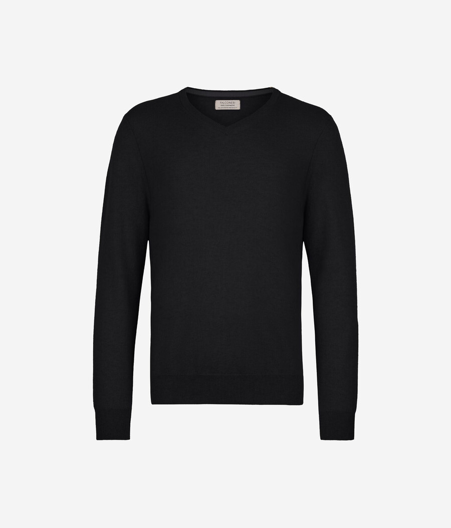 ultraweicher kaschmirpullover mit v-ausschnitt