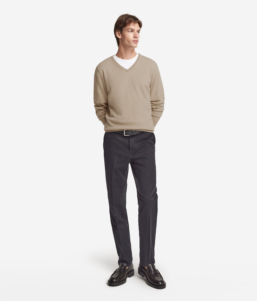 ultraweicher kaschmirpullover mit v-ausschnitt