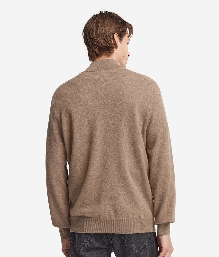 ultraweicher kaschmirpullover mit halbem reißverschluss und stehkragen