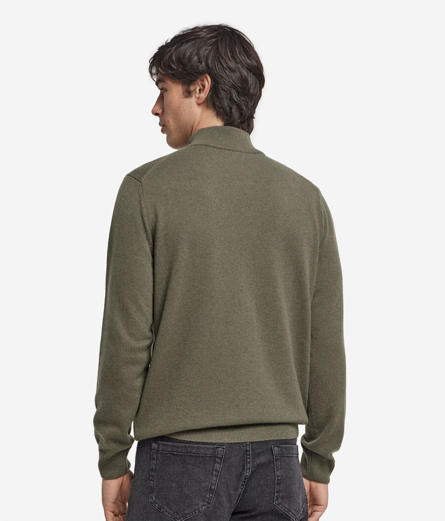 ultraweicher kaschmirpullover mit halbem reißverschluss und stehkragen