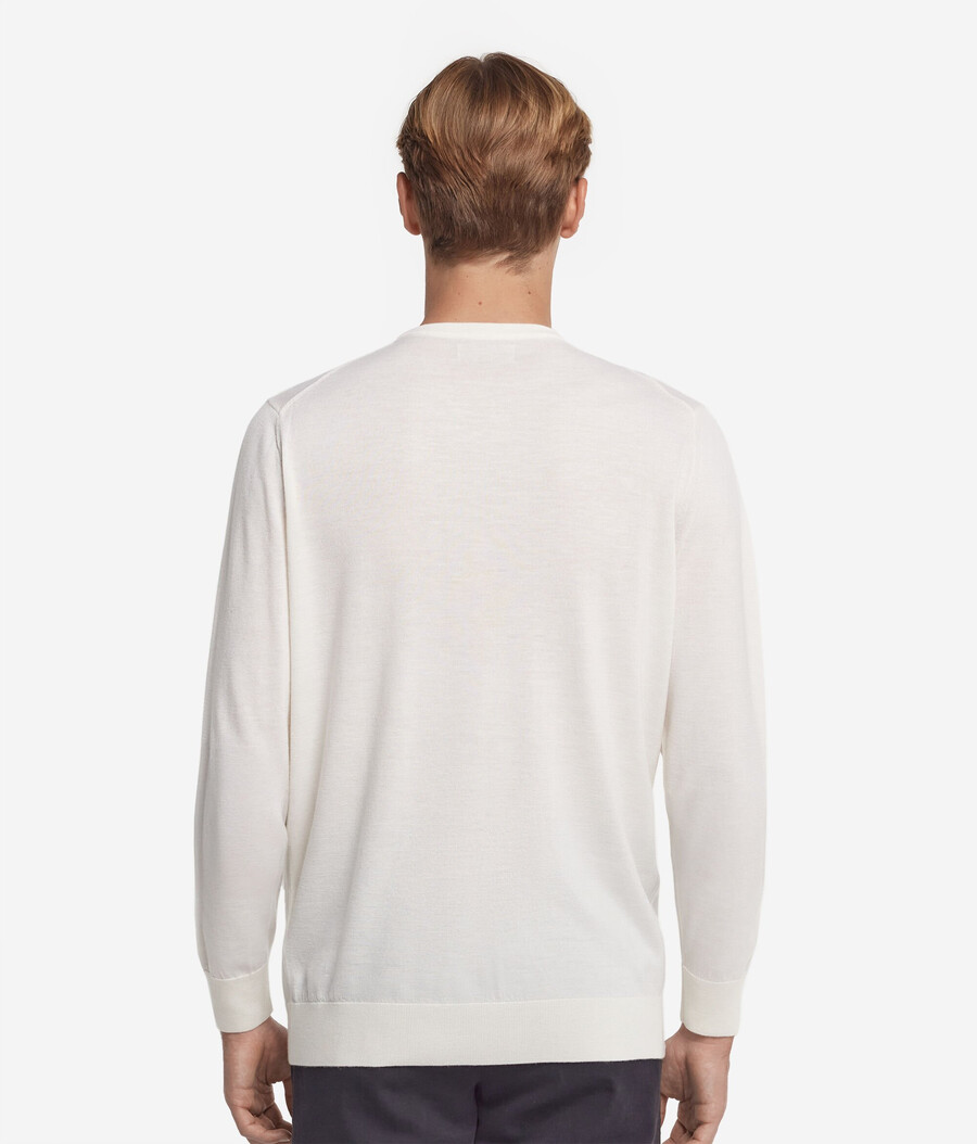 rundhals-pullover aus ultrafeinem kaschmir