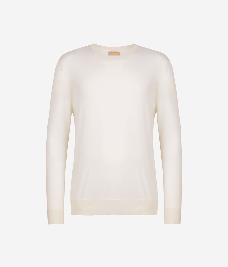 rundhals-pullover aus ultrafeinem kaschmir