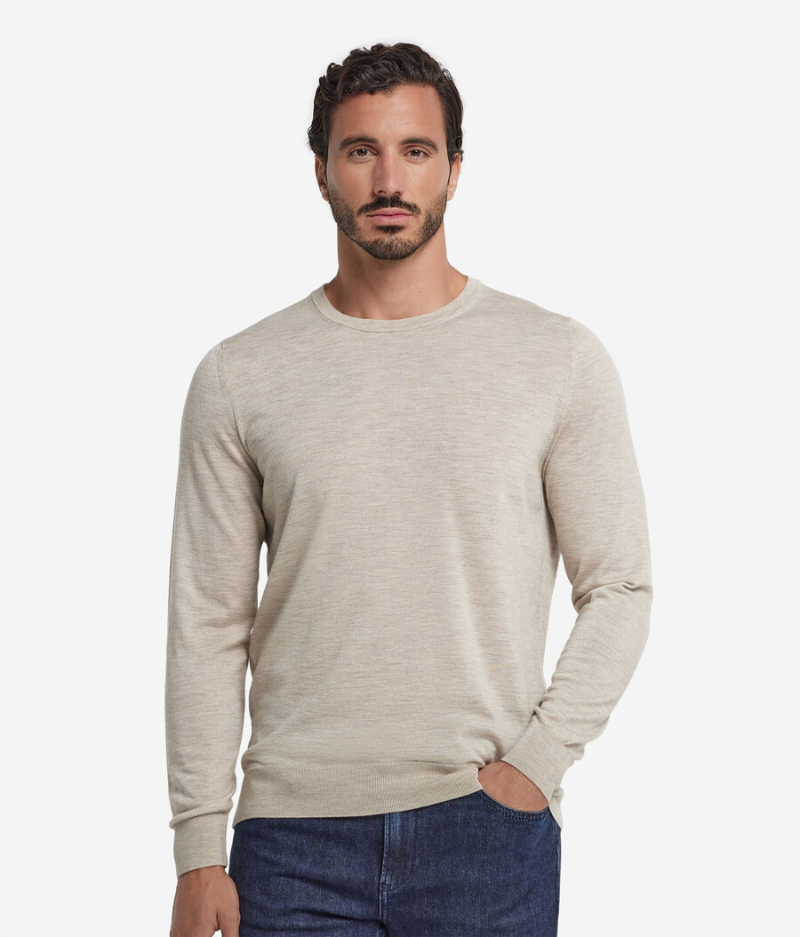 rundhals-pullover aus ultrafeinem kaschmir