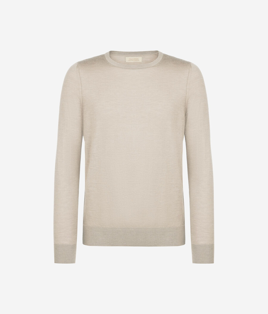 rundhals-pullover aus ultrafeinem kaschmir