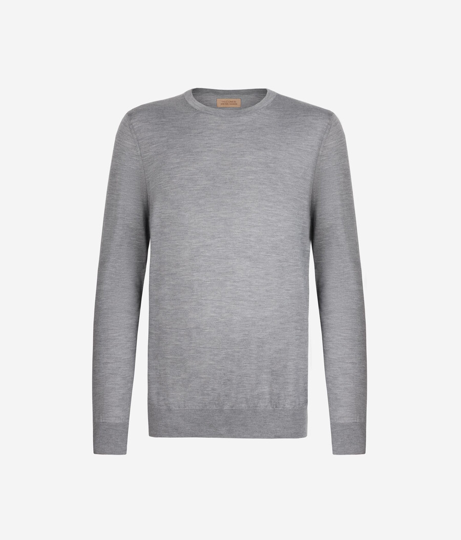 rundhals-pullover aus ultrafeinem kaschmir