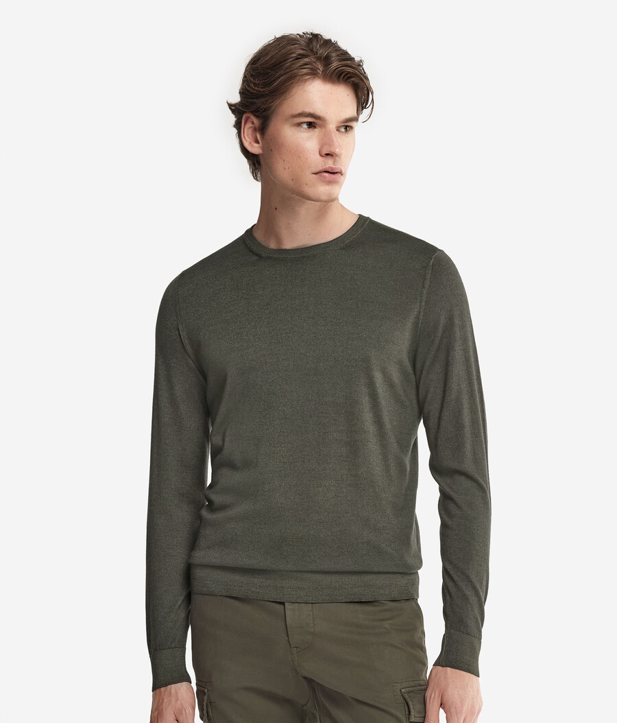 rundhals-pullover aus ultrafeinem kaschmir