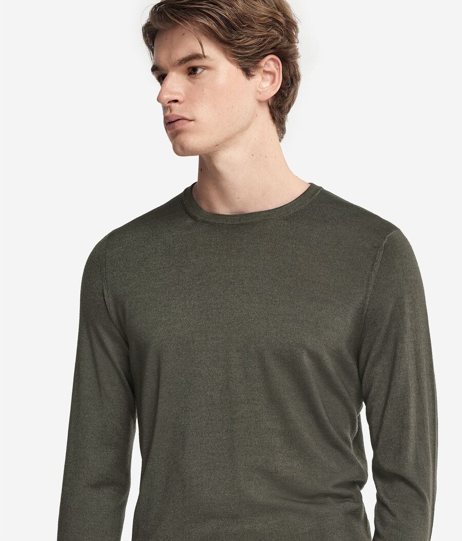 rundhals-pullover aus ultrafeinem kaschmir