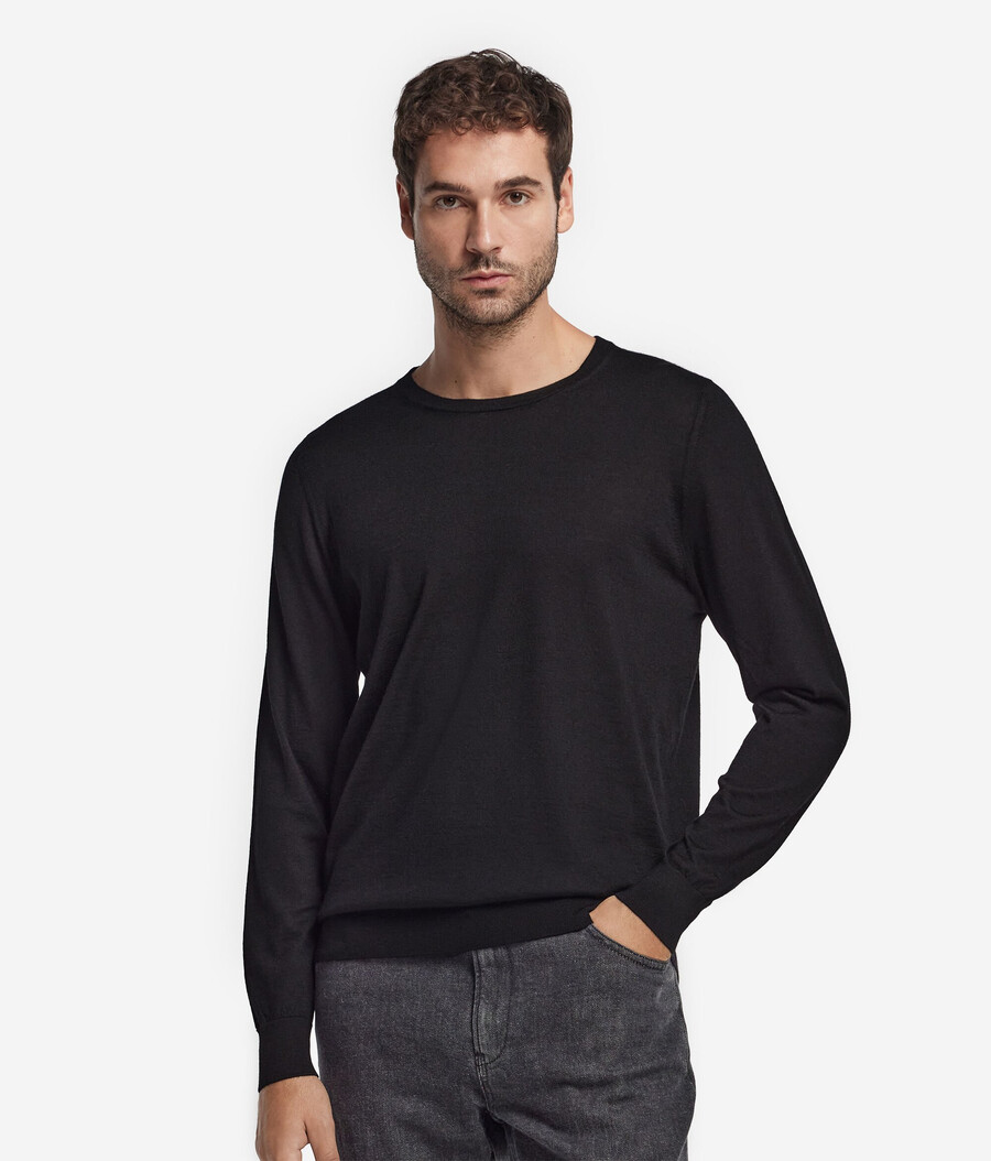 rundhals-pullover aus ultrafeinem kaschmir