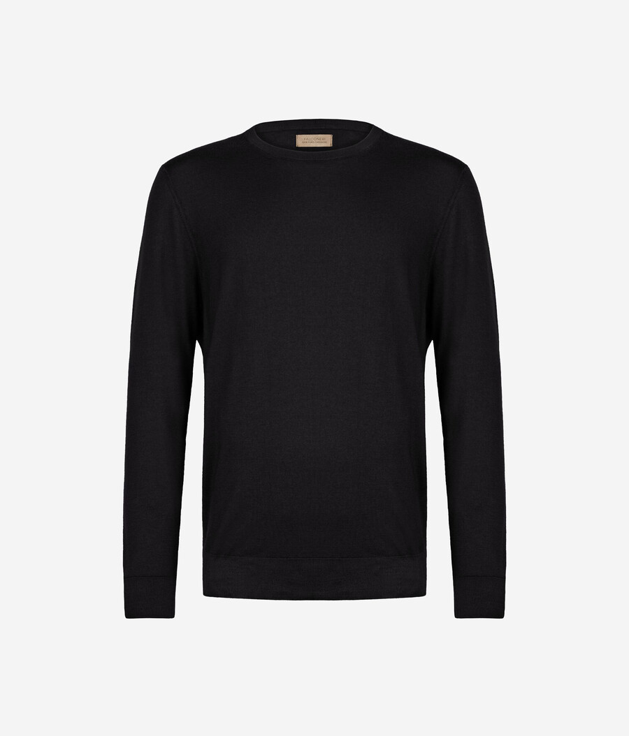 rundhals-pullover aus ultrafeinem kaschmir