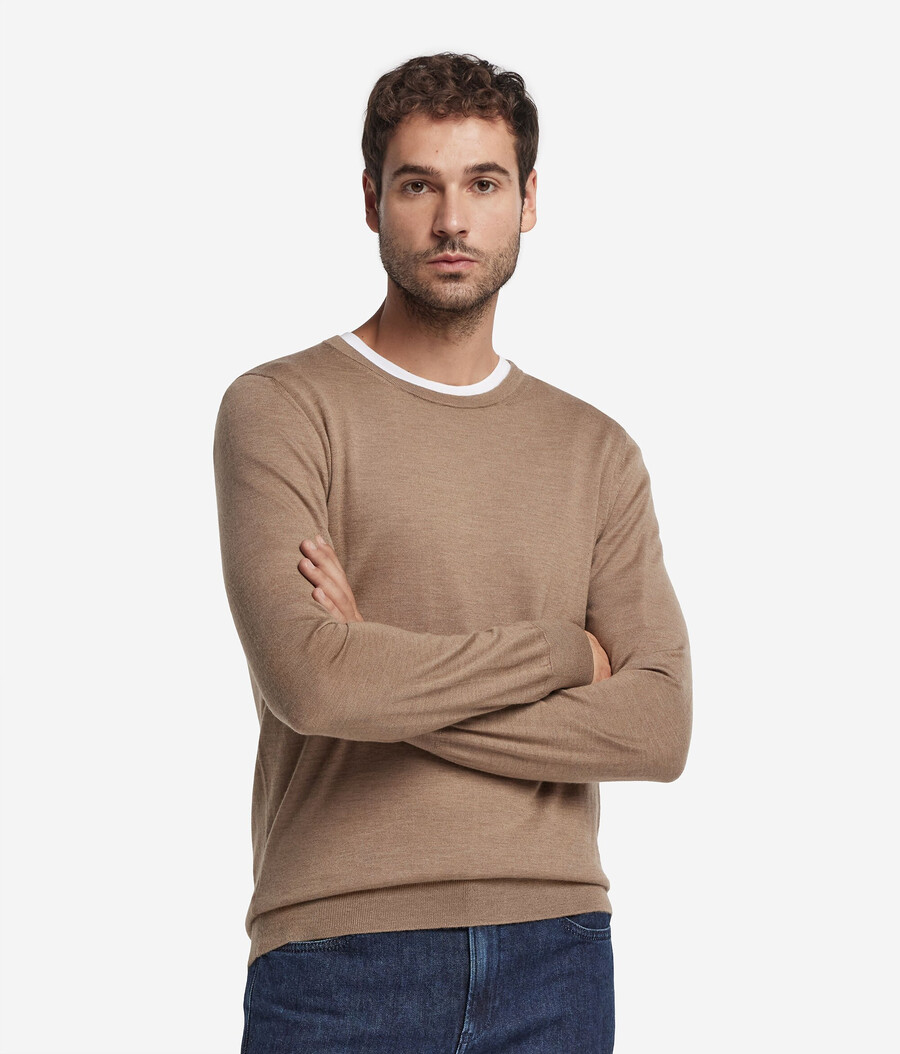 rundhals-pullover aus ultrafeinem kaschmir