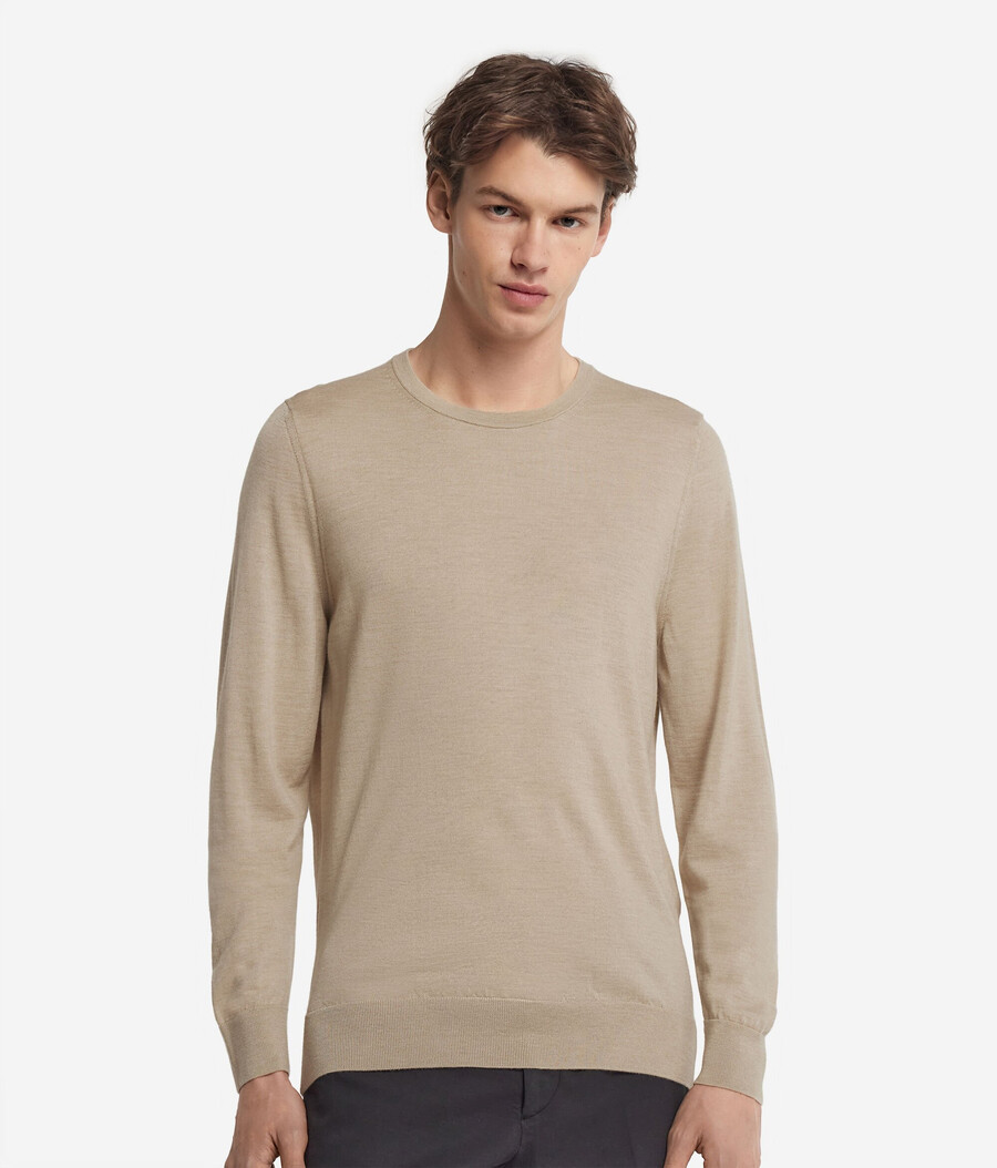 rundhals-pullover aus ultrafeinem kaschmir