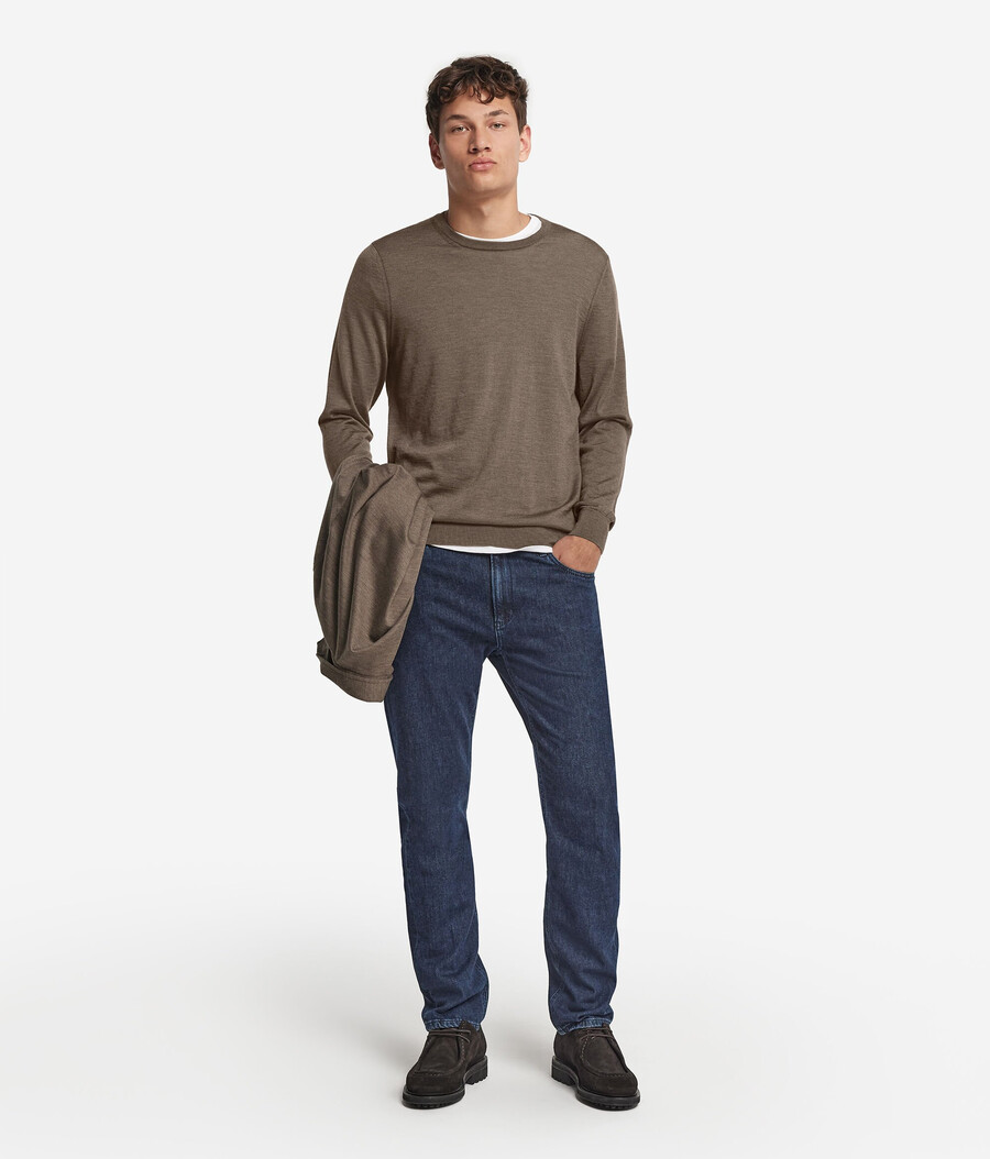 rundhals-pullover aus ultrafeinem kaschmir