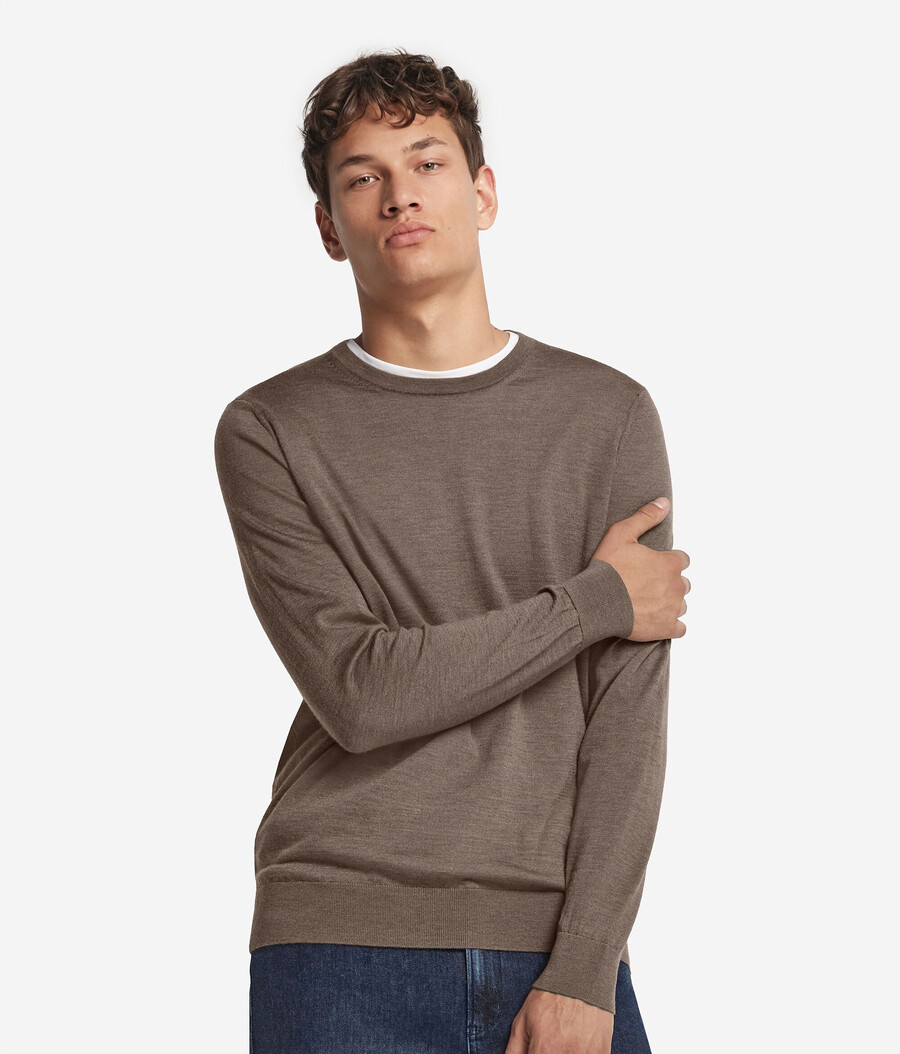 rundhals-pullover aus ultrafeinem kaschmir