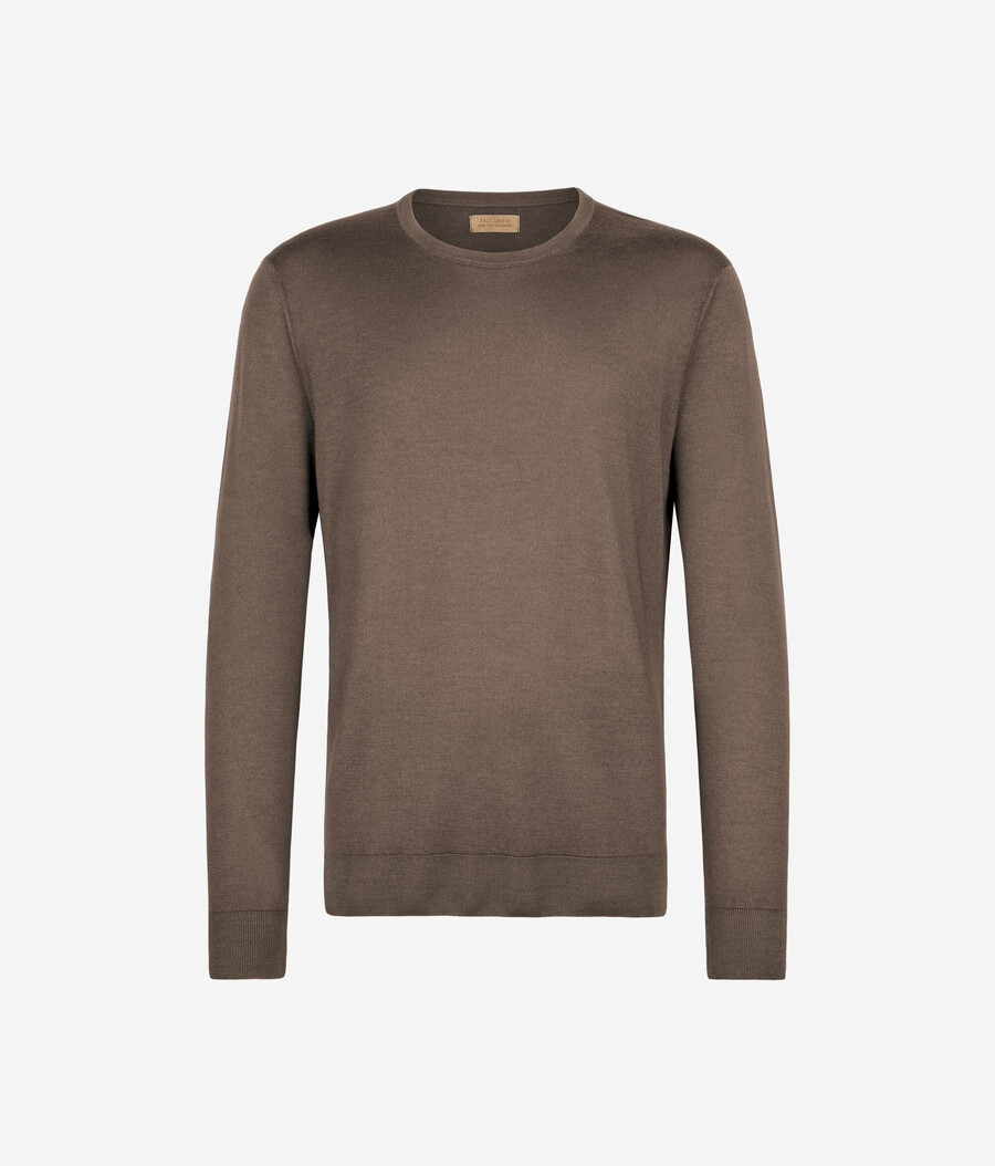 rundhals-pullover aus ultrafeinem kaschmir