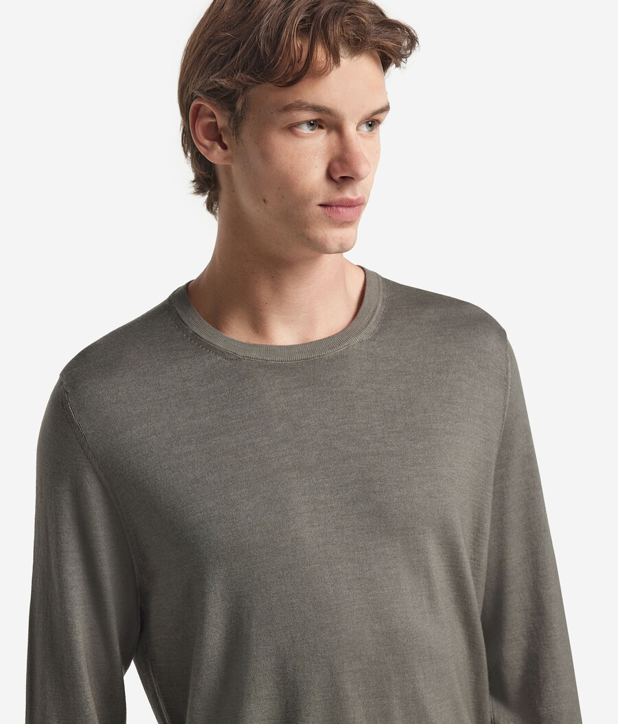 rundhals-pullover aus ultrafeinem kaschmir