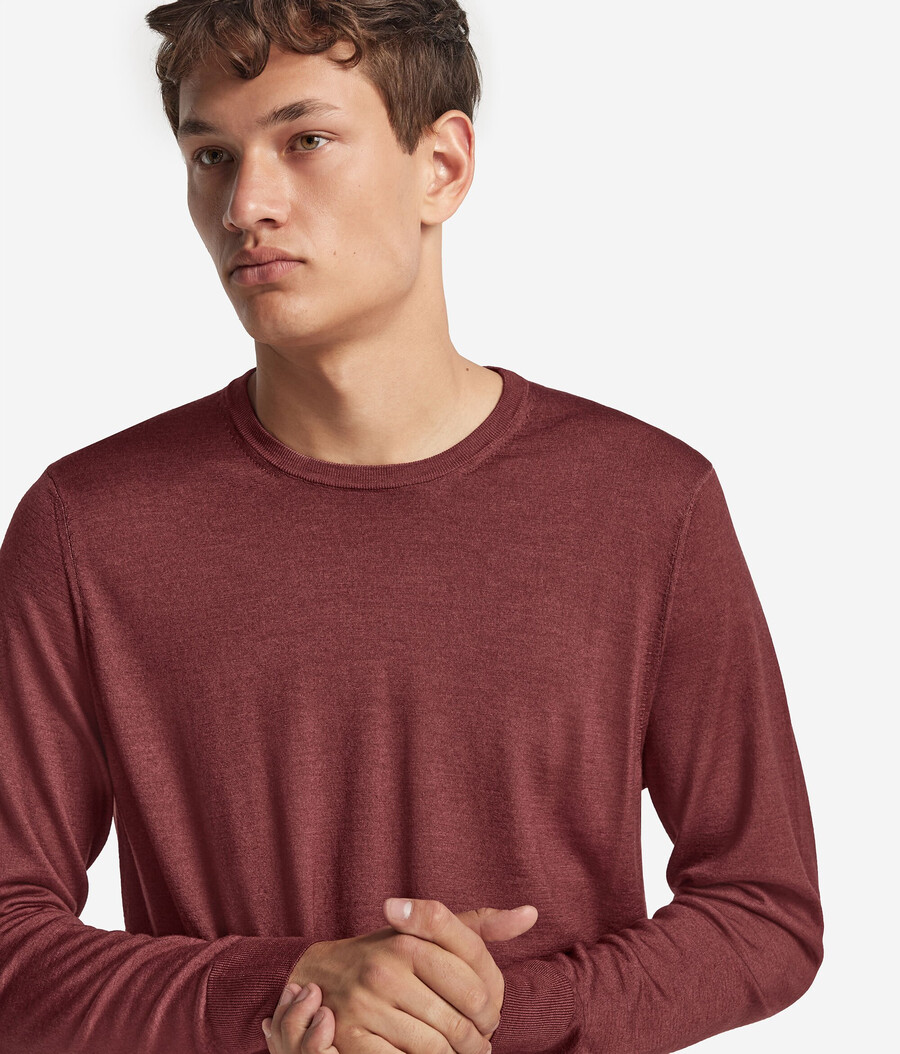 rundhals-pullover aus ultrafeinem kaschmir