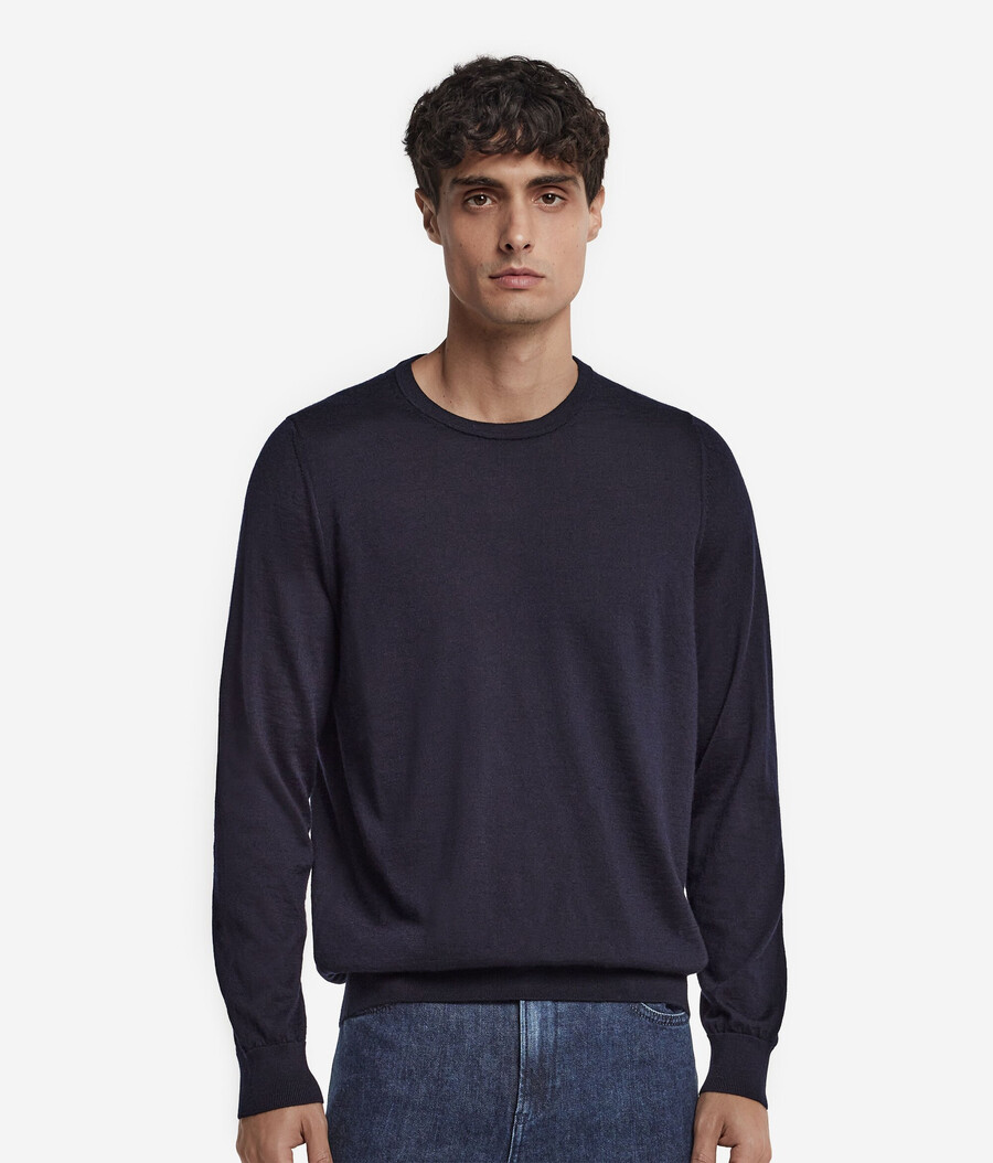 rundhals-pullover aus ultrafeinem kaschmir