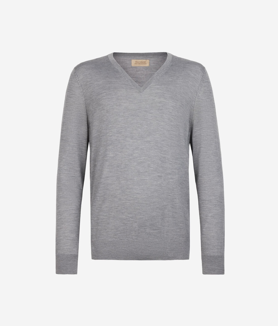 ultrafeiner kaschmirpullover mit v-ausschnitt
