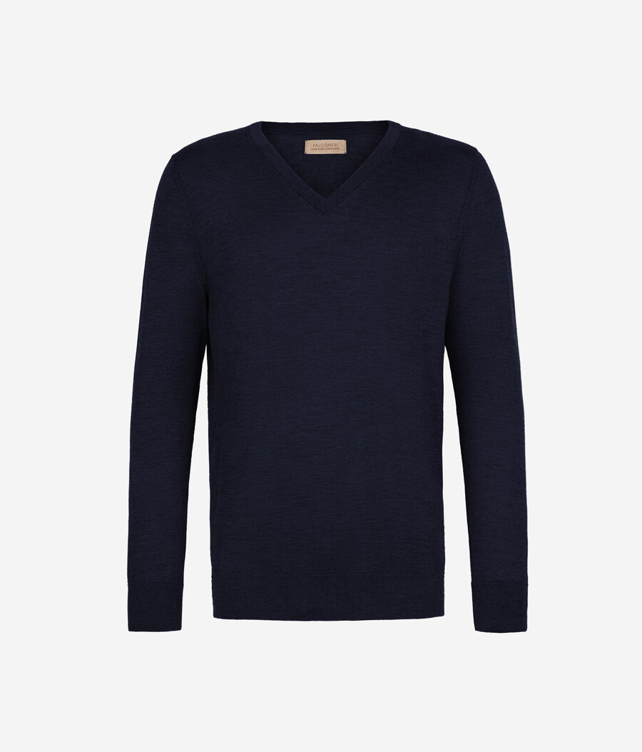 ultrafeiner kaschmirpullover mit v-ausschnitt