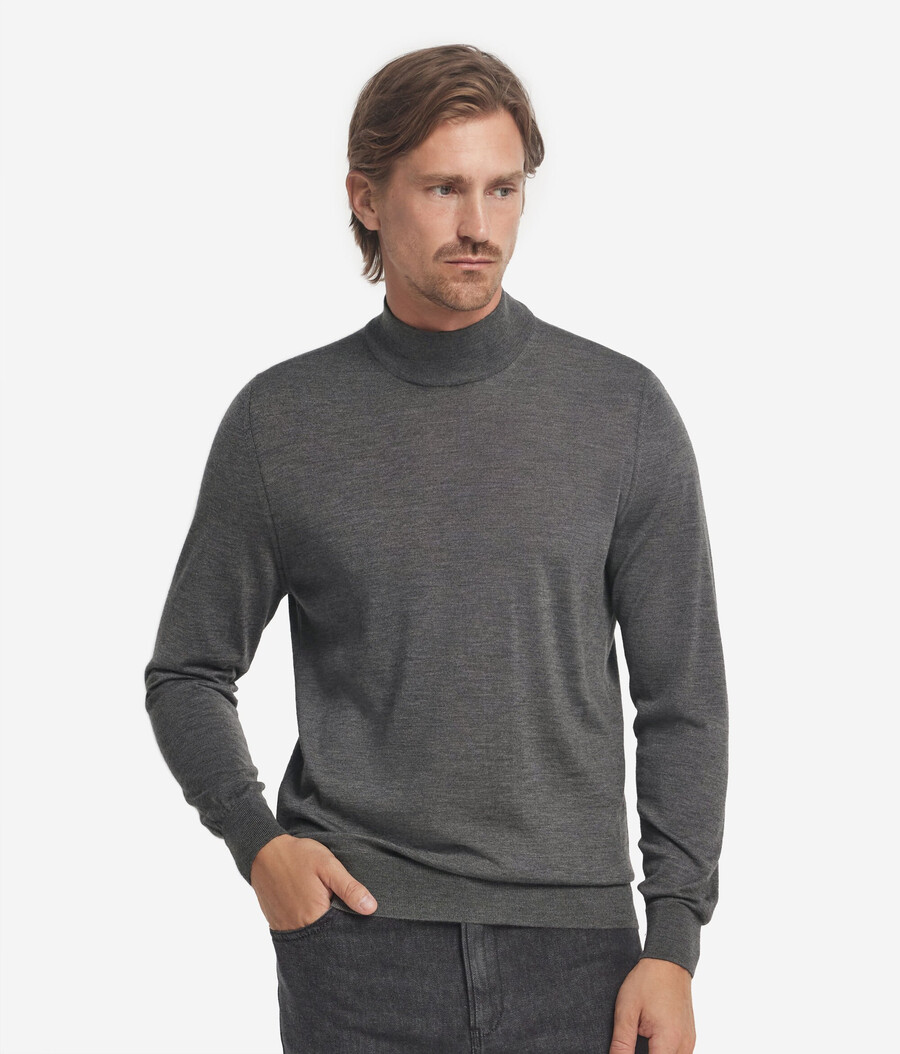 langärmeliger kaschmir-rollkragenpullover
