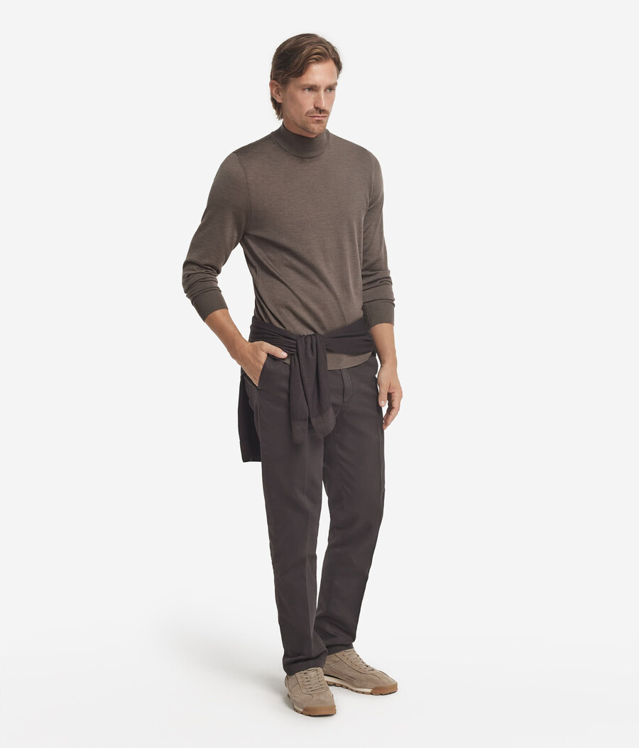 langärmeliger kaschmir-rollkragenpullover