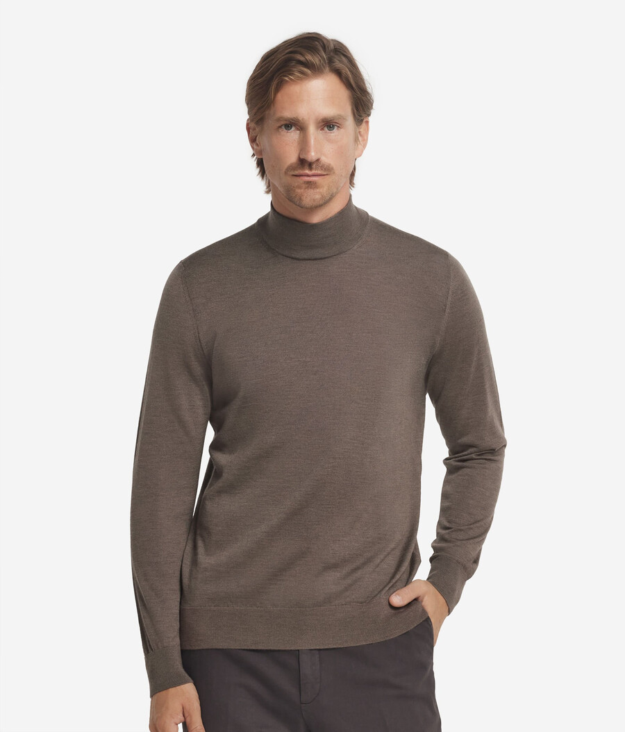 langärmeliger kaschmir-rollkragenpullover