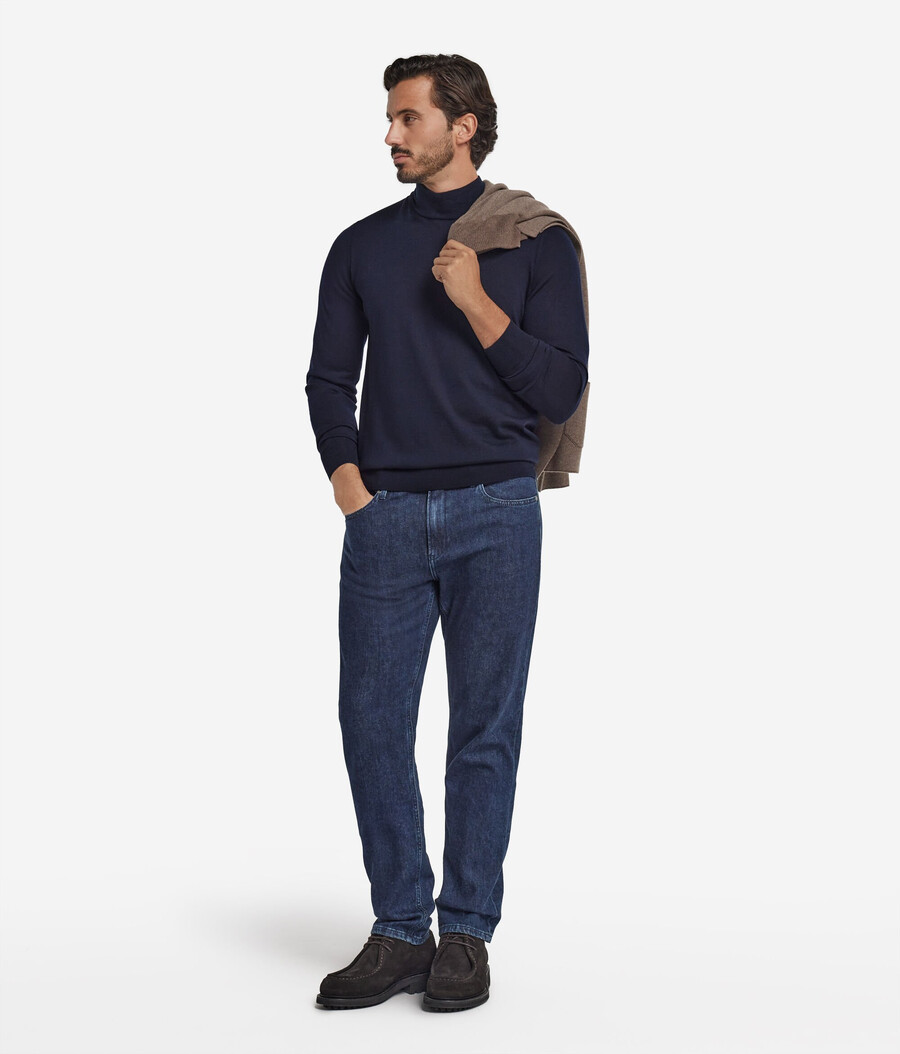 langärmeliger kaschmir-rollkragenpullover