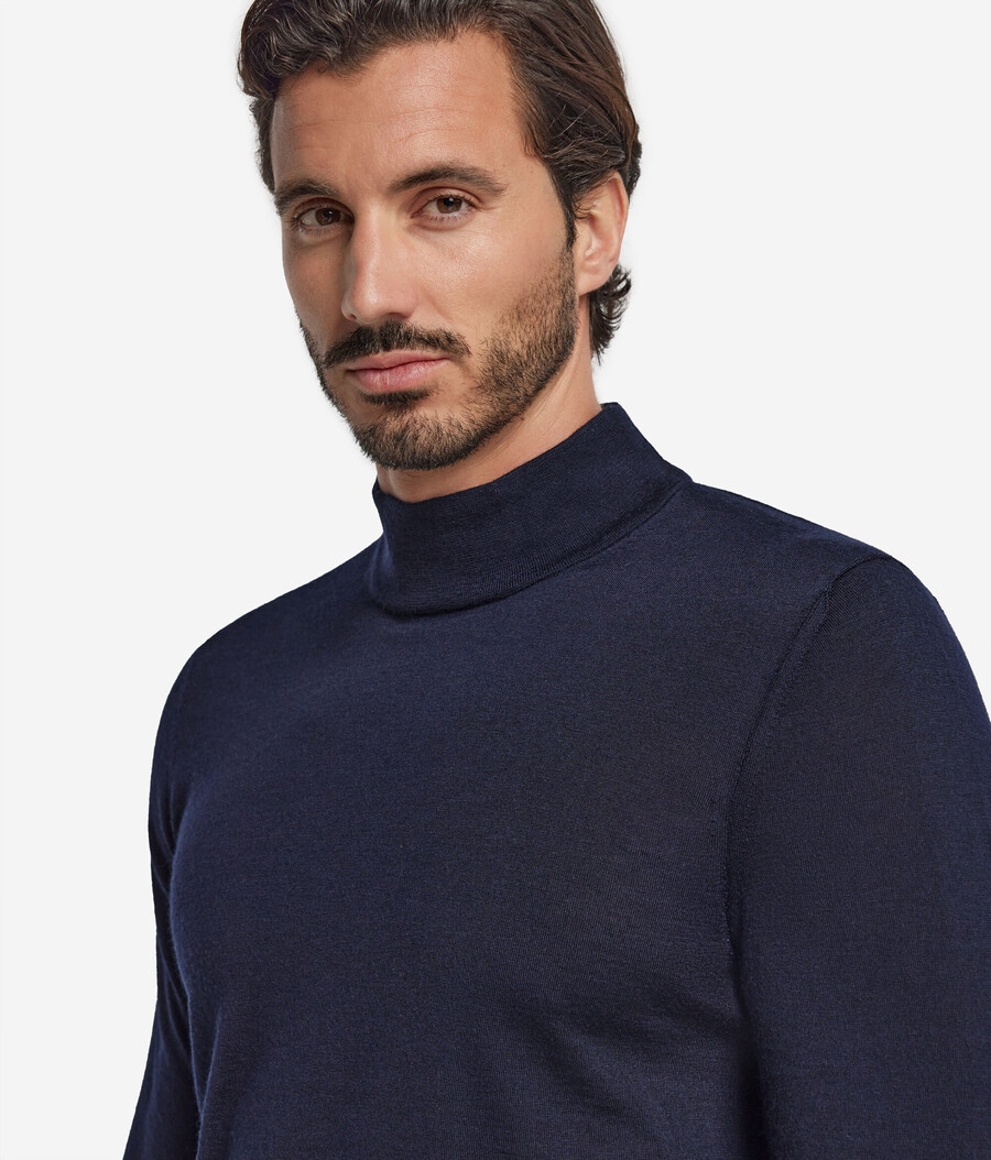 langärmeliger kaschmir-rollkragenpullover