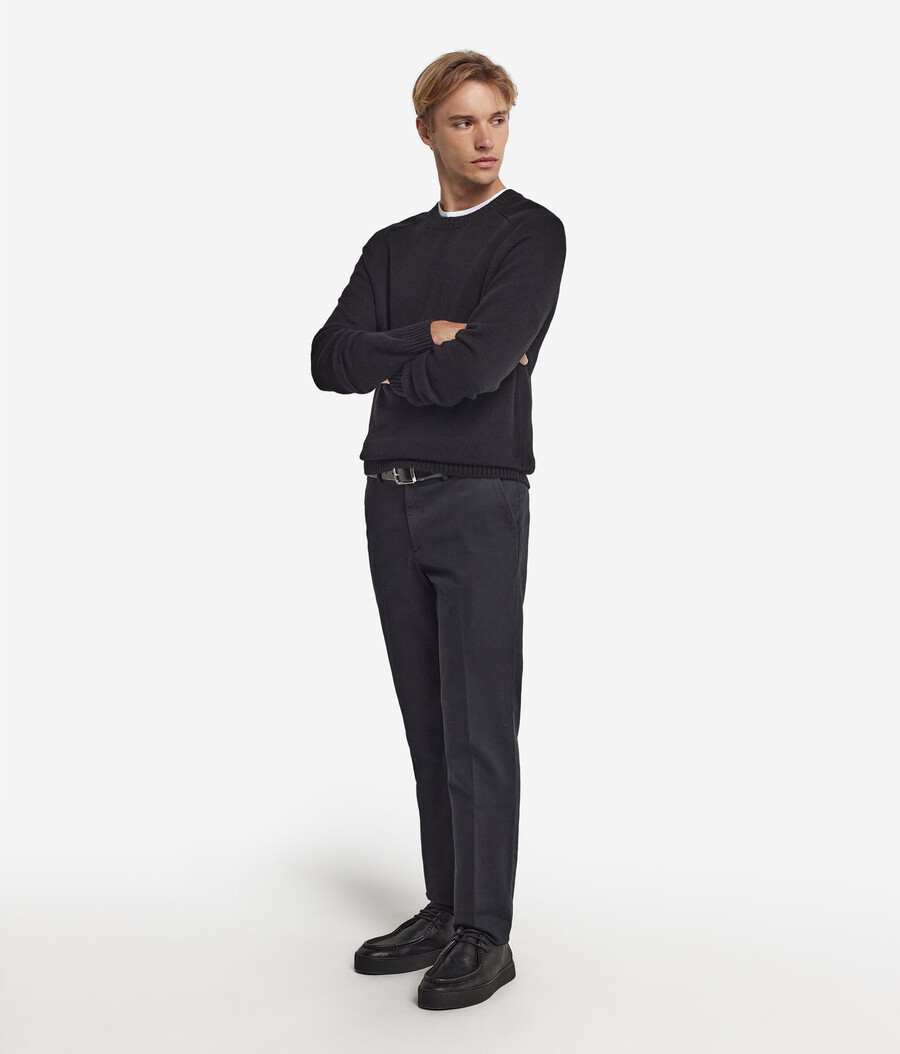 ultraweicher kaschmirpullover mit rundhalsausschnitt