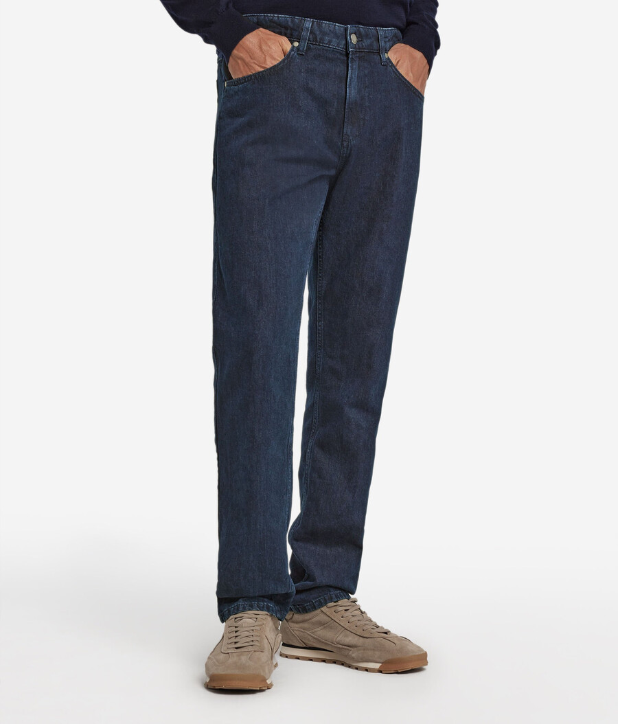 jeans aus baumwolle und leinen