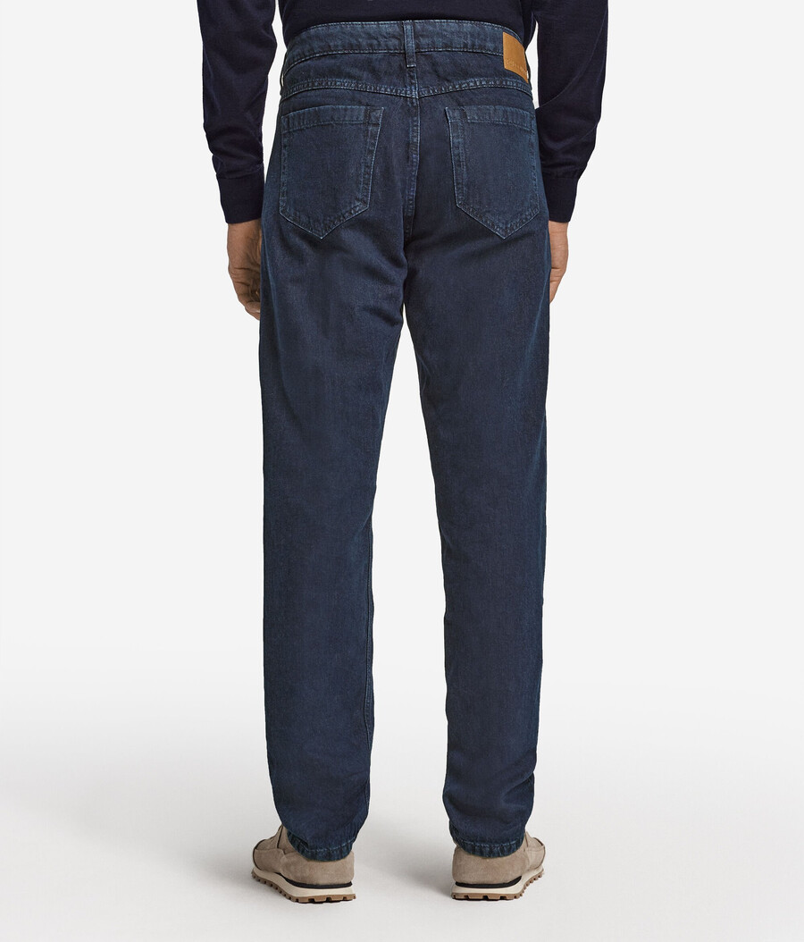 jeans aus baumwolle und leinen