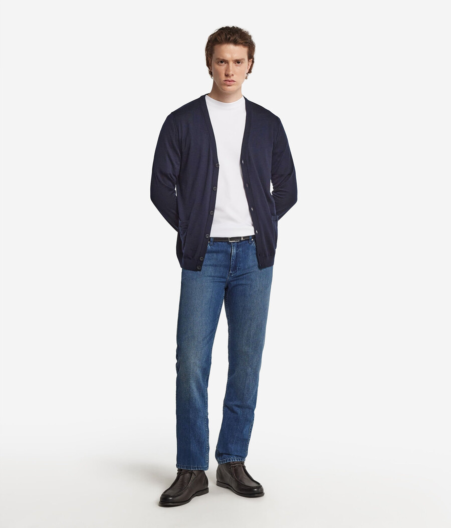 jeans aus baumwolle und leinen